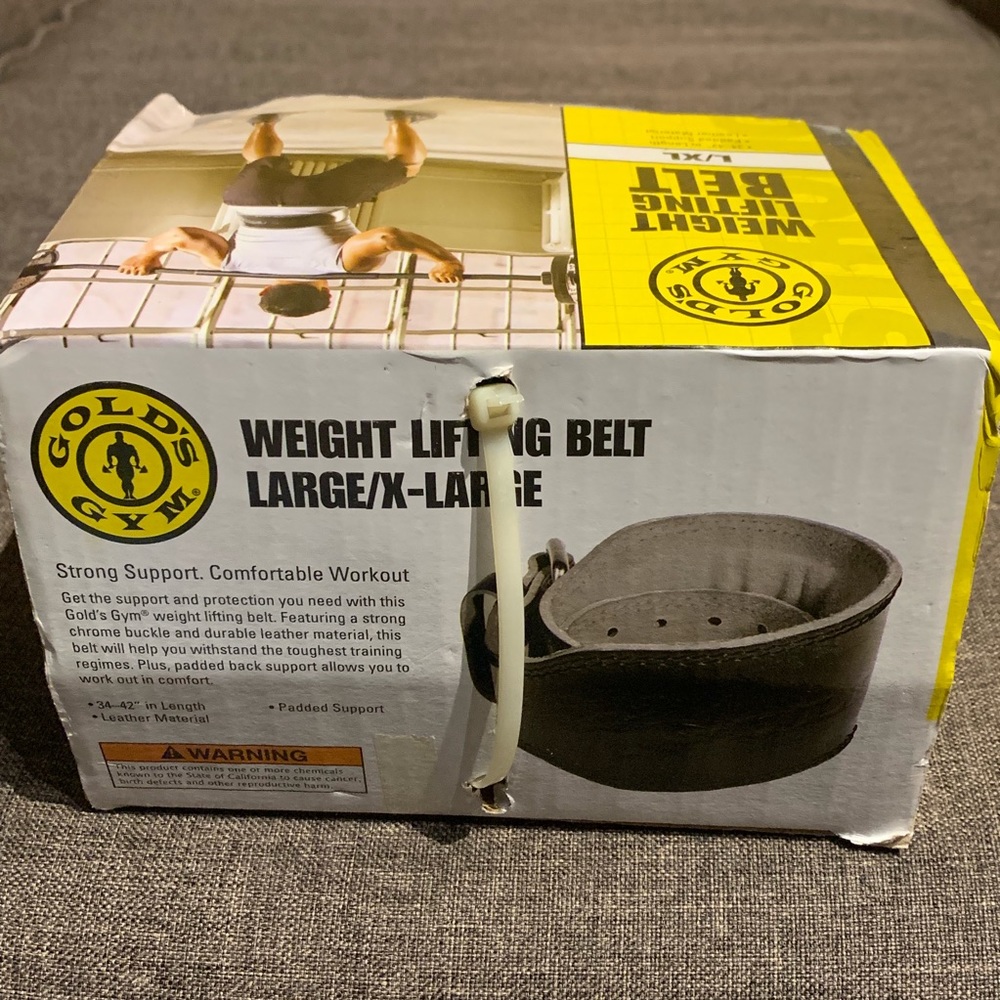 Golds Gym Power/ Weight Lifting Leather Belt - Picture 5 of 8